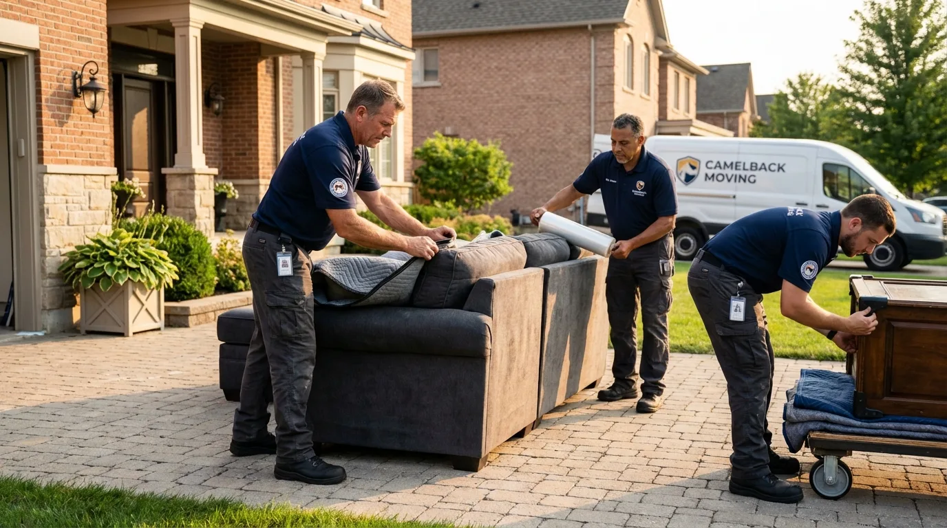 Large estate moving crew wrapping furniture in Ketchum, ID